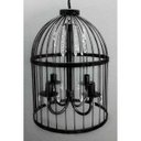 Ver imagem 1 de Lustre na Gaiola com Cristais de Acrílico Pendente Artesanal em Ferro - Preto
