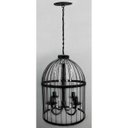 Ver imagem 4 de Lustre na Gaiola com Cristais de Acrílico Pendente Artesanal em Ferro - Preto