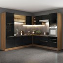 Ver imagem 1 de Armário de Cozinha Completa de Canto 546cm Rustic/Preto Lux Madesa 01