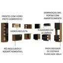 Ver imagem 5 de Armário de Cozinha Completa de Canto 546cm Rustic/Preto Lux Madesa 01