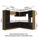 Ver imagem 4 de Armário de Cozinha Completa de Canto 546cm Rustic/Preto Lux Madesa 01