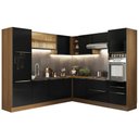Ver imagem 3 de Armário de Cozinha Completa de Canto 546cm Rustic/Preto Lux Madesa 01