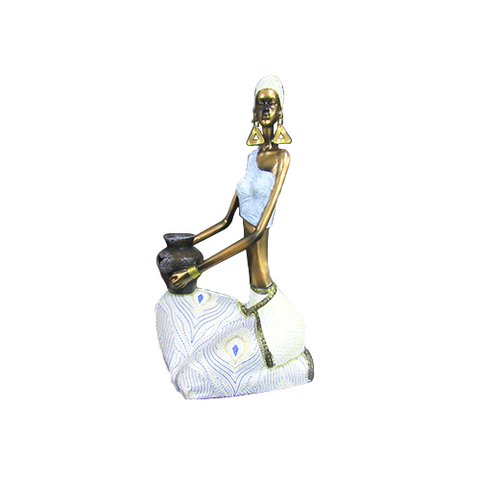 Escultura Africana Decorativo - 29x16x9cm Prime Home Decor
