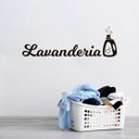 Ver imagem 1 de Adesivo de Parede Lavanderia - Preto