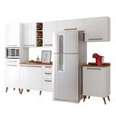 Ver imagem 3 de Armário De Cozinha Completa Com Adega 9 Portas 4 Gavetas Favorita Branco / Natura