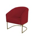Ver imagem 3 de Kit 2 Poltronas Decorativa Luana Base Ferro Dourada Suede - Twdecora