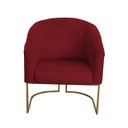 Ver imagem 4 de Kit 2 Poltronas Decorativa Luana Base Ferro Dourada Suede - Twdecora