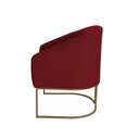 Ver imagem 5 de Kit 2 Poltronas Decorativa Luana Base Ferro Dourada Suede - Twdecora