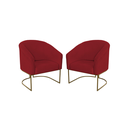Ver imagem 1 de Kit 2 Poltronas Decorativa Luana Base Ferro Dourada Suede - Twdecora
