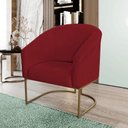 Ver imagem 2 de Kit 2 Poltronas Decorativa Luana Base Ferro Dourada Suede - Twdecora