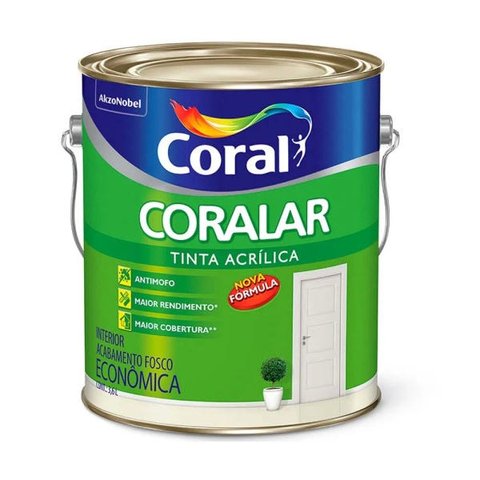 Tinta acrílica fosca Coralar Econômica branco gelo 3,6L Coral