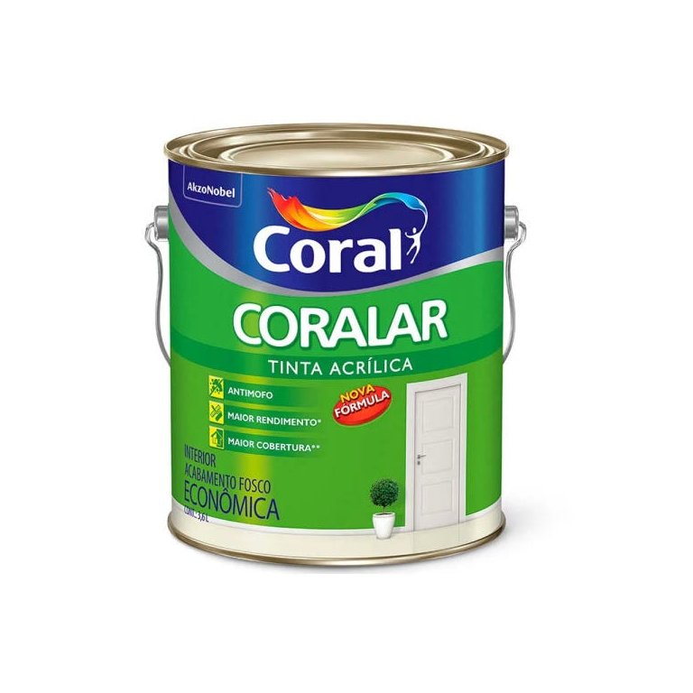 Tinta acrílica fosca Coralar Econômica branco gelo 3,6L Coral