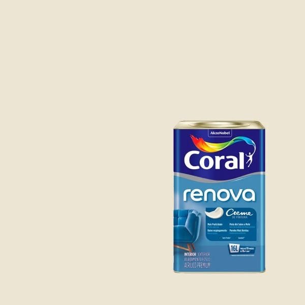 Tinta acrílica fosca Renova Algodão Egípcio 16L Coral - 1