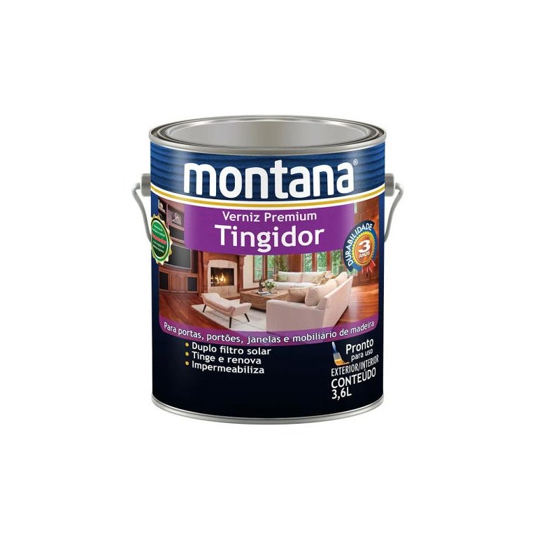 Verniz tingidor brilhante mogno 3,6L Montana