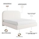 Ver imagem 5 de Cama Casal Flutuante com Cabeceira 140cm Aura W01 Bouclê Cru - Lyam Decor