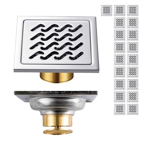 Ralo Inox 10x10 Anti Odor Kit 19 Uni Banheiro Lavabo Anti Inseto Banheiro Quintal Varanda Jardim Cas