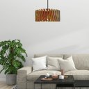 Ver imagem 2 de Luminária Teto tipo Pendente SENNA MDF - Completa - Onda - Cor: Marrom