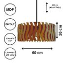 Ver imagem 3 de Luminária Teto tipo Pendente SENNA MDF - Completa - Onda - Cor: Marrom