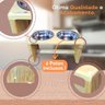 Alimentador Pet Grande Elevado Comedouro Bebedouro Ração Cachorro Gato Pet Suporte Pote Inox Madeira - 5