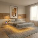 Ver imagem 1 de Cama Flutuante Casal com LED Lara Branco