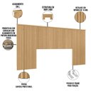 Ver imagem 6 de Kit Cabeceira Casal 240cm Celine Com Mesa De Cabeceira 01 Gaveta Loreta L05 Carvalho - Lyam Decor