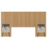 Kit Cabeceira Casal 240cm Celine Com Mesa De Cabeceira 01 Gaveta Loreta L05 Carvalho - Lyam Decor - 1