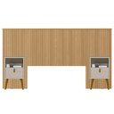 Ver imagem 1 de Kit Cabeceira Casal 240cm Celine Com Mesa De Cabeceira 01 Gaveta Loreta L05 Carvalho - Lyam Decor