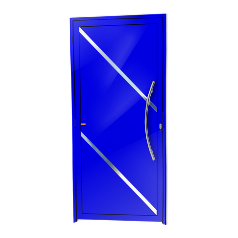 Porta Alumínio Lambril Duna c/Puxador D.Azul 90 Brimak