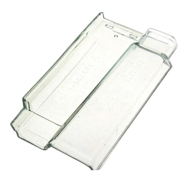 Telha plana de vidro 40x21cm 7,5mm Texturada transparente Ibravir - 1