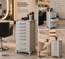 Ver imagem 2 de Carrinho Auxiliar Multiuso 8 Gavetas com Rodinhas e Tampo Inox Mad.U