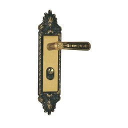 Fechadura externa com espelho amarelo colonial MGM - 1