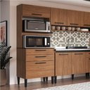 Ver imagem 2 de Balcão Giovanna Duplo Espaço Forno 2 Portas 2 Gavetas - Casajá - Freijo/preto