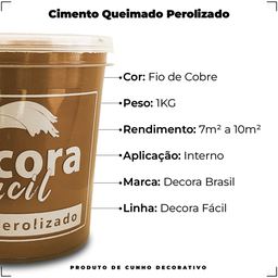 Cimento Queimado com Efeito Perolizado Decora Fácil 1kg - Fio de Cobre - 3