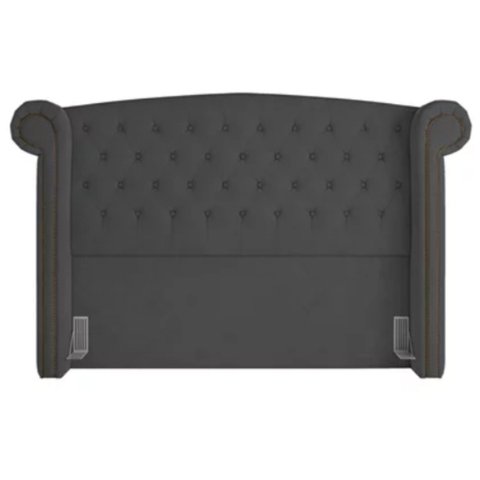 Cabeceira Estofada Box Queen Valência 1,60 Cm - 958 - Veludo Chumbo