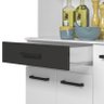 Cozinha Compacta Magazin 120 com 7 Portas e 1 Gaveta Branco/Preto - Nicioli - 5