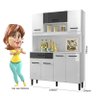 Cozinha Compacta Magazin 120 com 7 Portas e 1 Gaveta Branco/Preto - Nicioli - 6