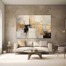 Quadros Decorativos para Quarto Sala Abstrato Preto Cinza Dourado Textura Grande Escritório Hall - 1