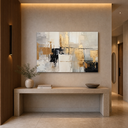 Ver mais imagens de Quadros Decorativos para Quarto Sala Abstrato Preto Cinza Dourado  Grande Escritório Hall