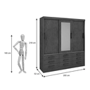 Ver imagem 3 de Guarda Roupa Meridian 3 Portas Castanho D Doro Móveis