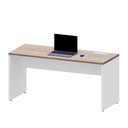 Ver imagem 4 de Mesa Escritório Plataforma 150cm 1 Cx de Tomada Pé Painel F5 Cor:macadâmia com Branco