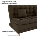 Ver imagem 7 de Sofa Cama 2 Lugares 185 Cm Duda Veludo Maserati Marrom Milani Store