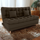 Ver imagem 2 de Sofa Cama 2 Lugares 185 Cm Duda Veludo Maserati Marrom Milani Store