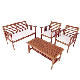 Kit Conjunto Moveis Jardim Madeira 3 Espreguiçadeira 2 Mesa - 2