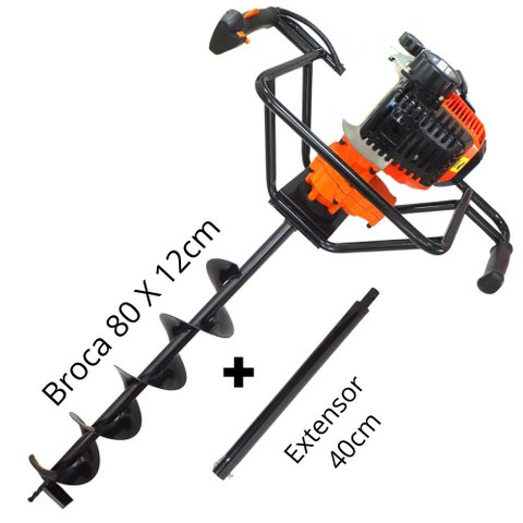 Perfurador de Solo Para Instalações de Mourões VPS520 Vulcan 2T Com Broca 80x12cm + Extensor