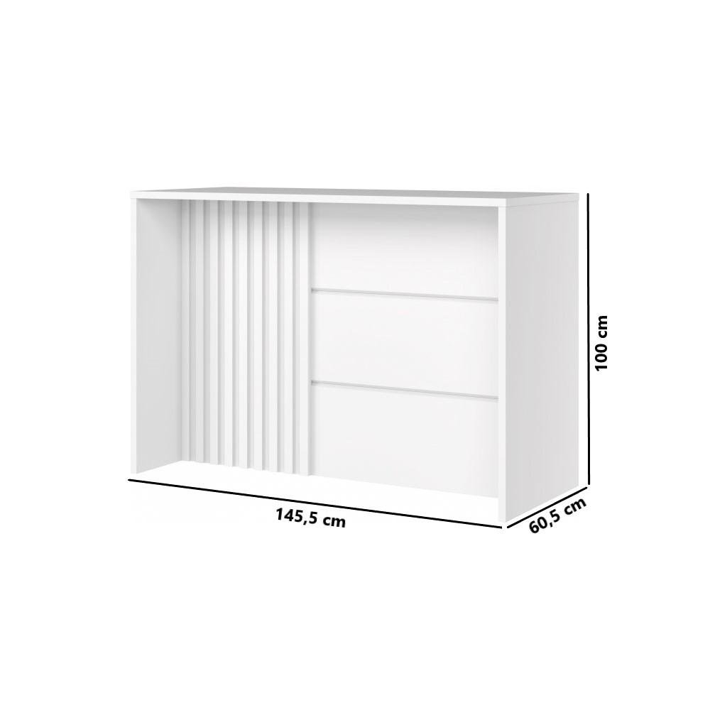 Bancada Gourmet para Cozinha com Ripado Henn Americana Mdf Branco - 2