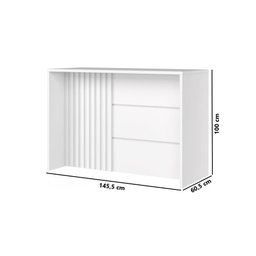 Bancada Gourmet para Cozinha com Ripado Henn Americana Mdf Branco - 2