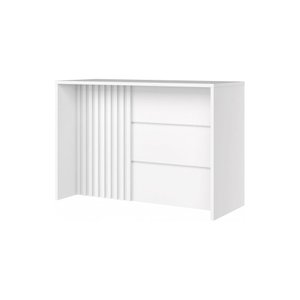Bancada Gourmet para Cozinha com Ripado Henn Americana Mdf Branco