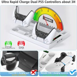 Base Cooler Suporte Playstation 5 Refrigeração Porta Jogos - 3