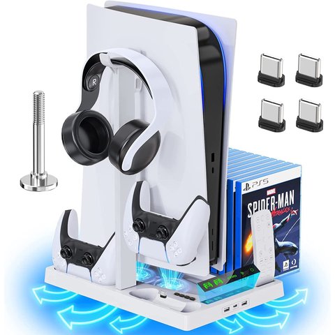 Base Cooler Suporte Playstation 5 Refrigeração Porta Jogos