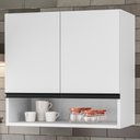 Ver imagem 6 de Armário Aéreo Islândia 60cm 2 Portas MDF-MDP Branco Milani Movelaria